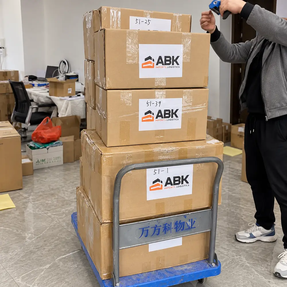 Cajas ABK revisadas antes del envío Express