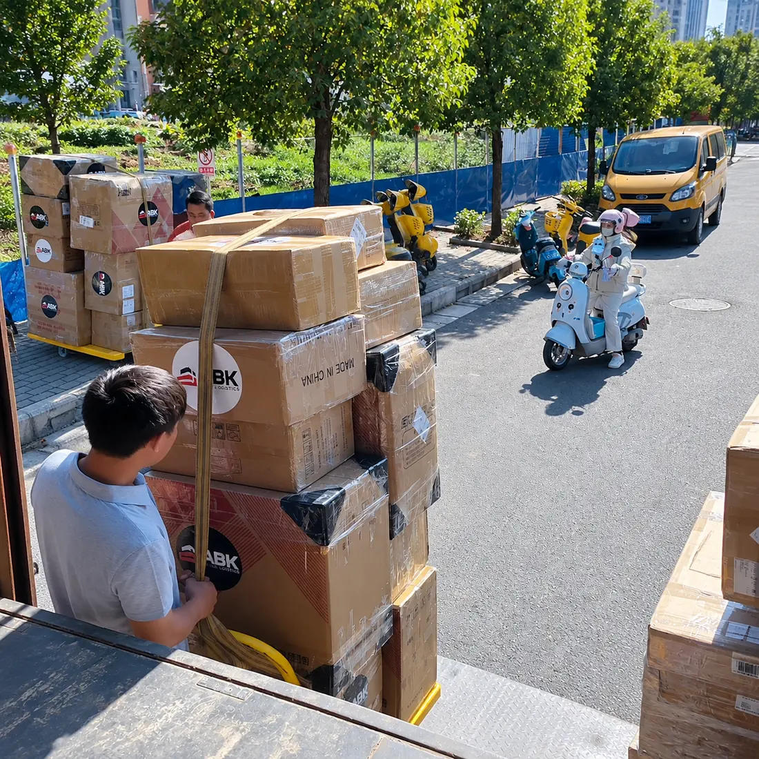 Mercadería consolidada preparada para el transporte